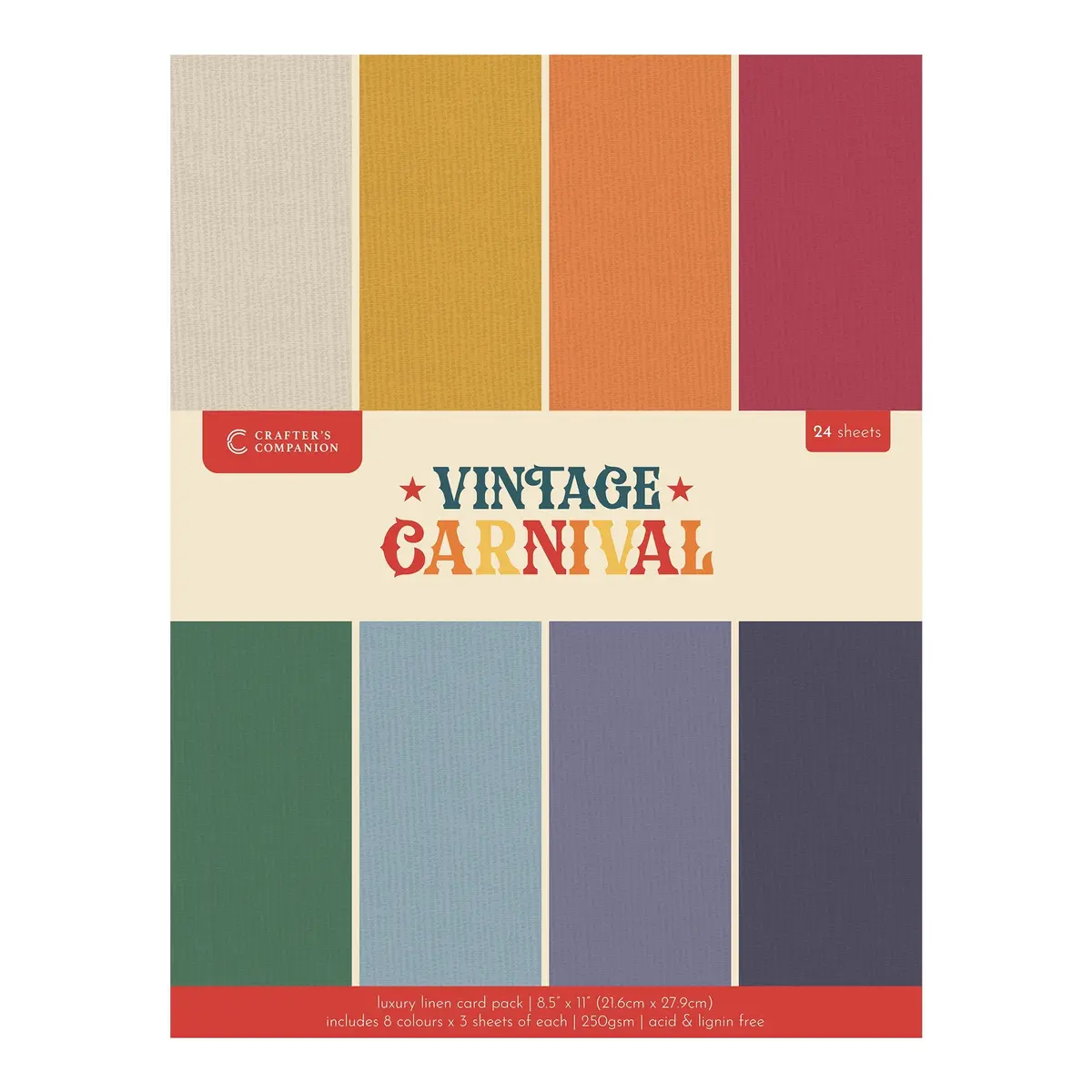 Vintage Carnival Luxury Linen Cardstock - 8.5” X 11” 1