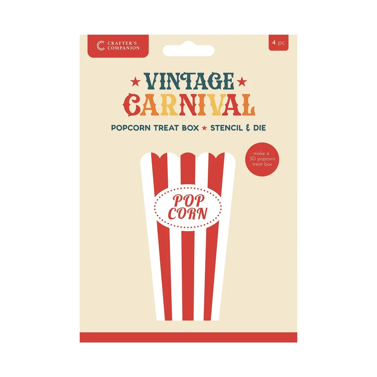 Vintage Carnival Stencil & Die Set - Popcorn Treat Box 1