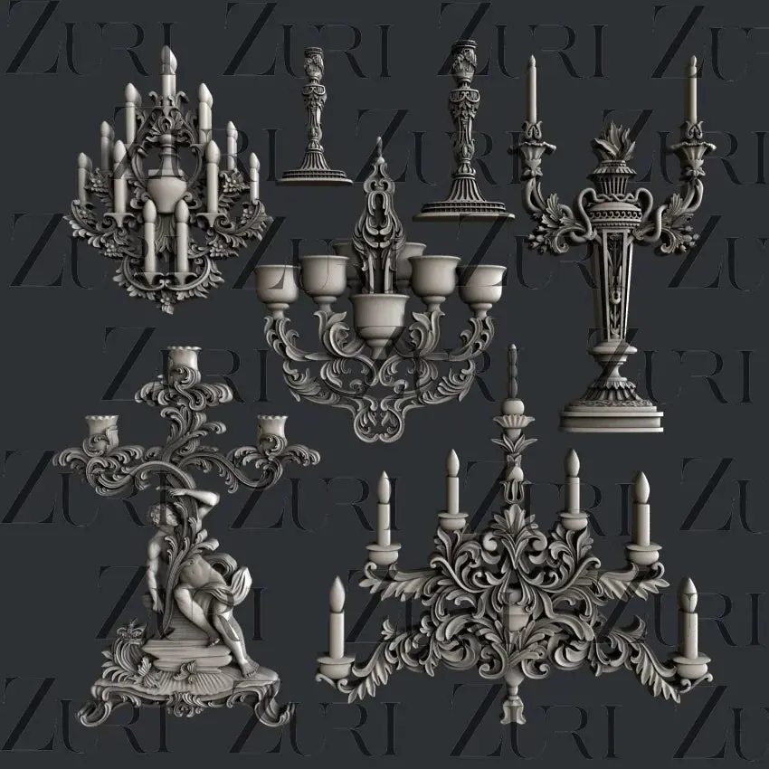 Zuri Designs Baroque Candelabras 1
