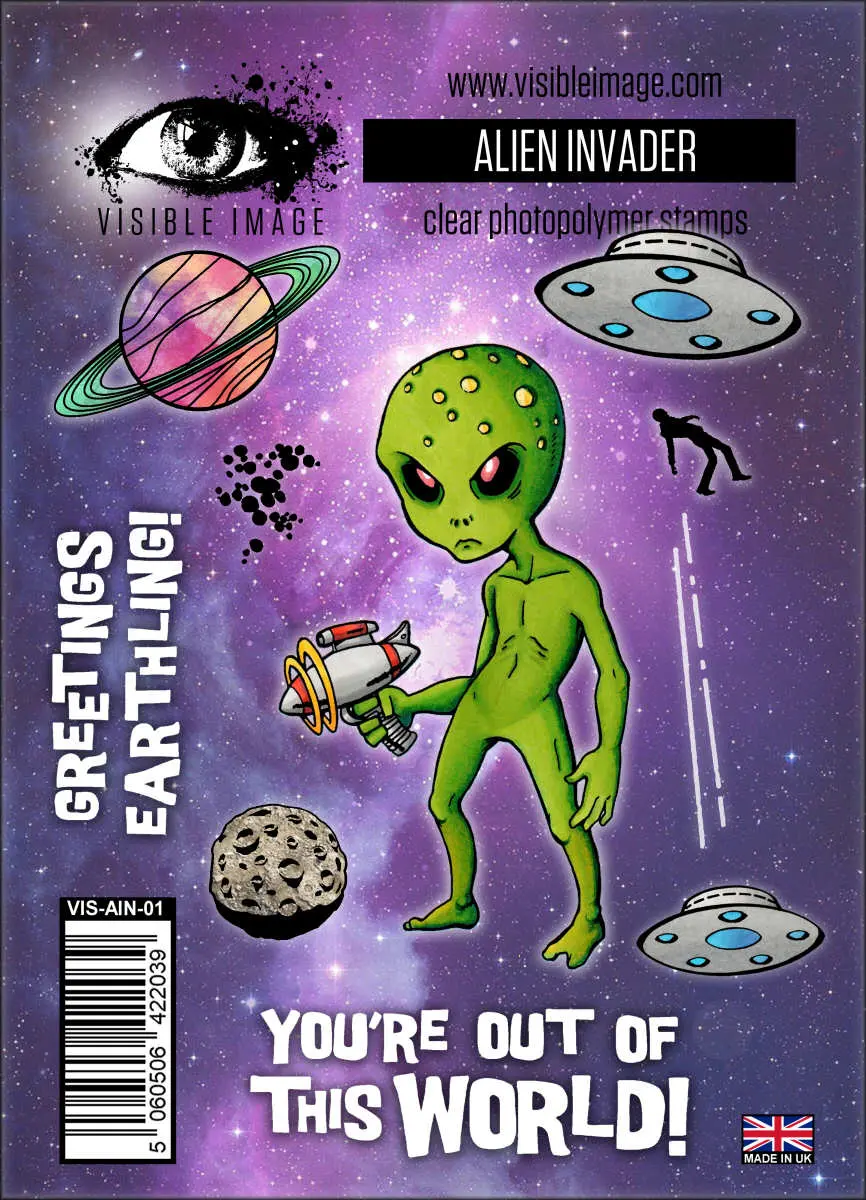 Visible Image Alien Invader - A6 Stamp Set 1