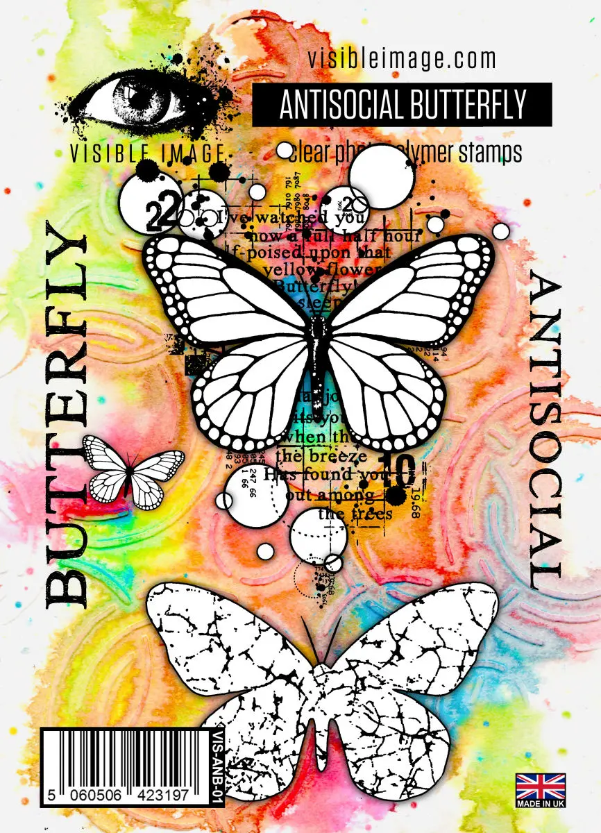 Visible Image Antisocial Butterfly - A6 Stamp Set 1