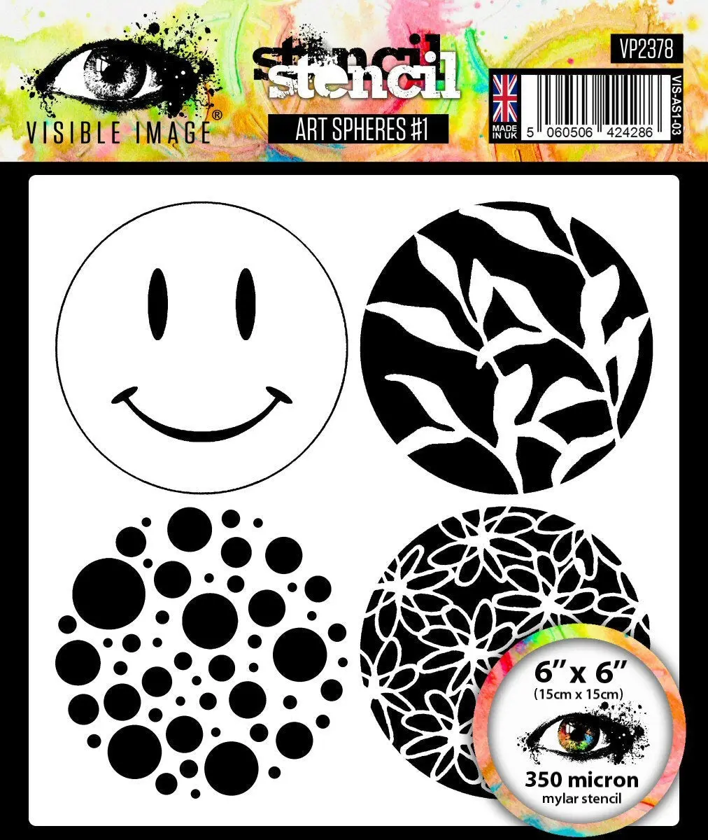 Visible Image Art Spheres #1 Stencil - 6 X 6 1