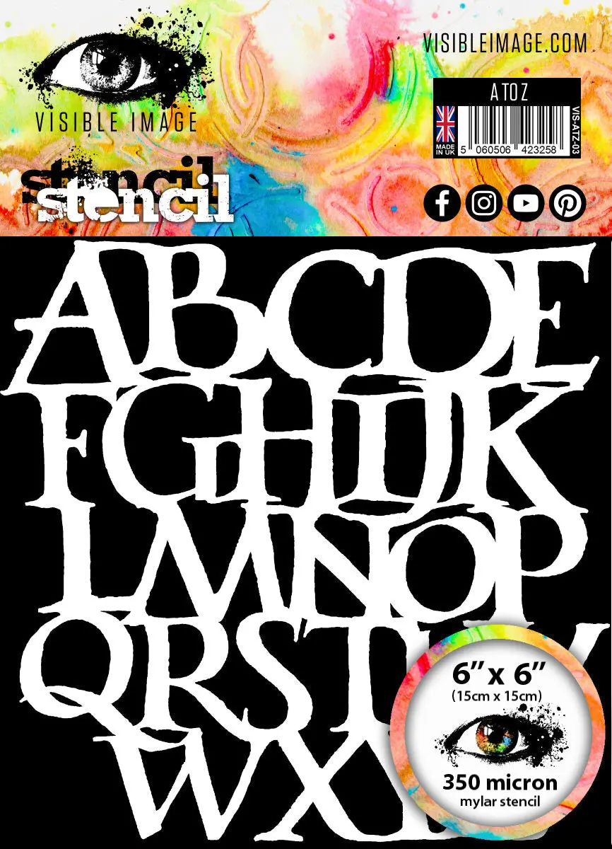 Visible Image A To Z Stencil - 6 X 6 1