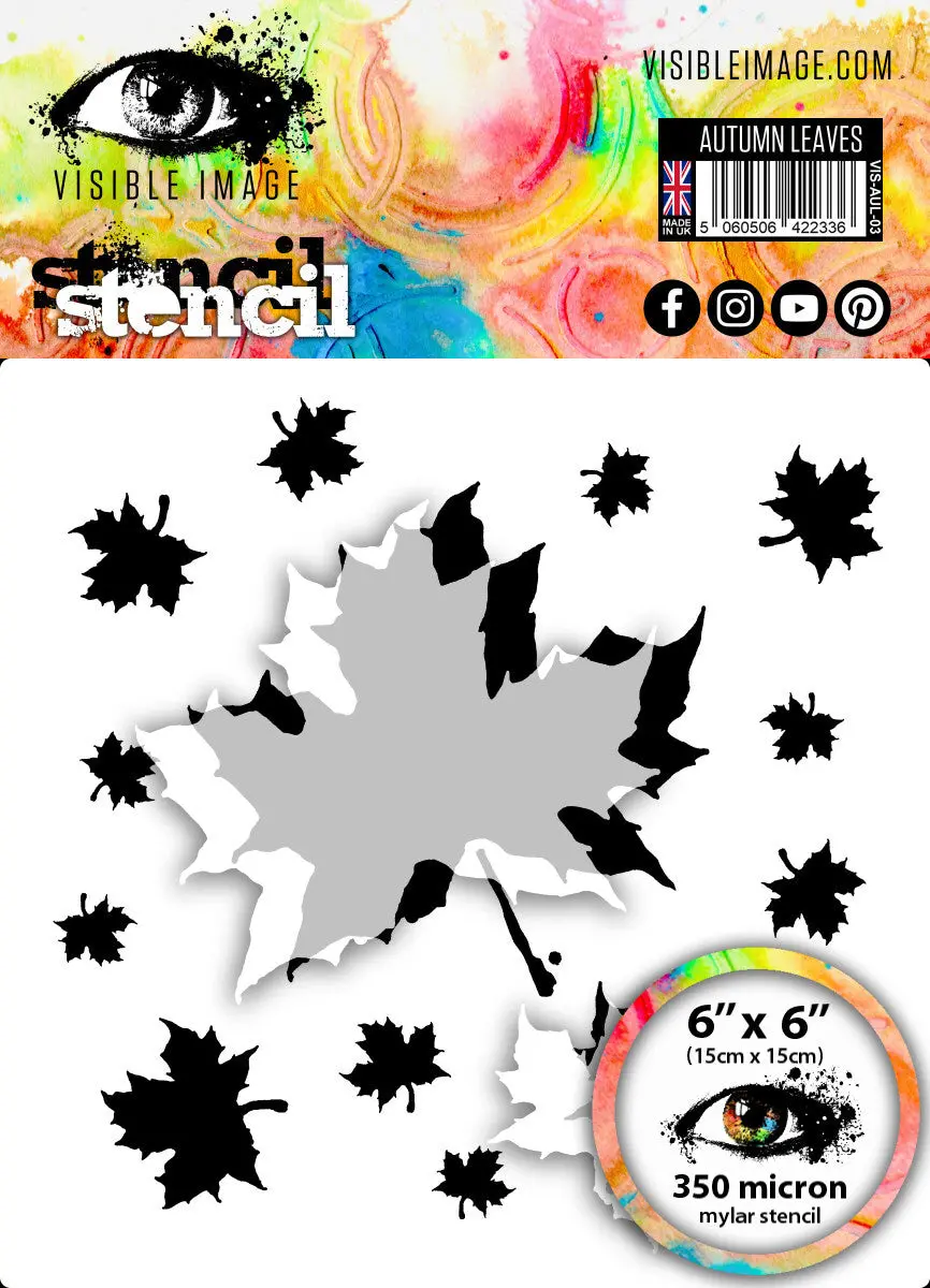 Visible Image Autumn Leaves Stencil - 6 X 6 1