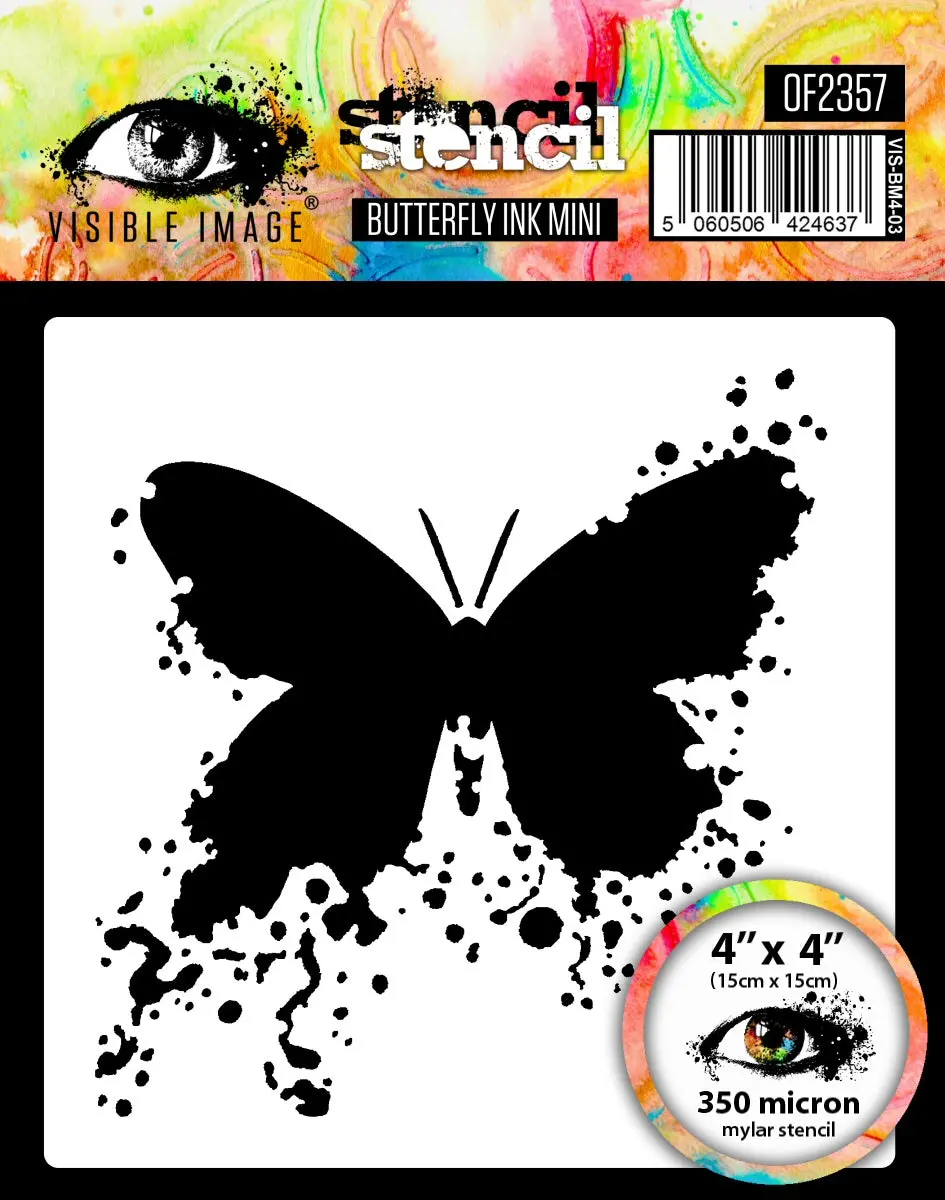 Visible Image Butterfly Ink Mini Stencil - 4 X 4 1