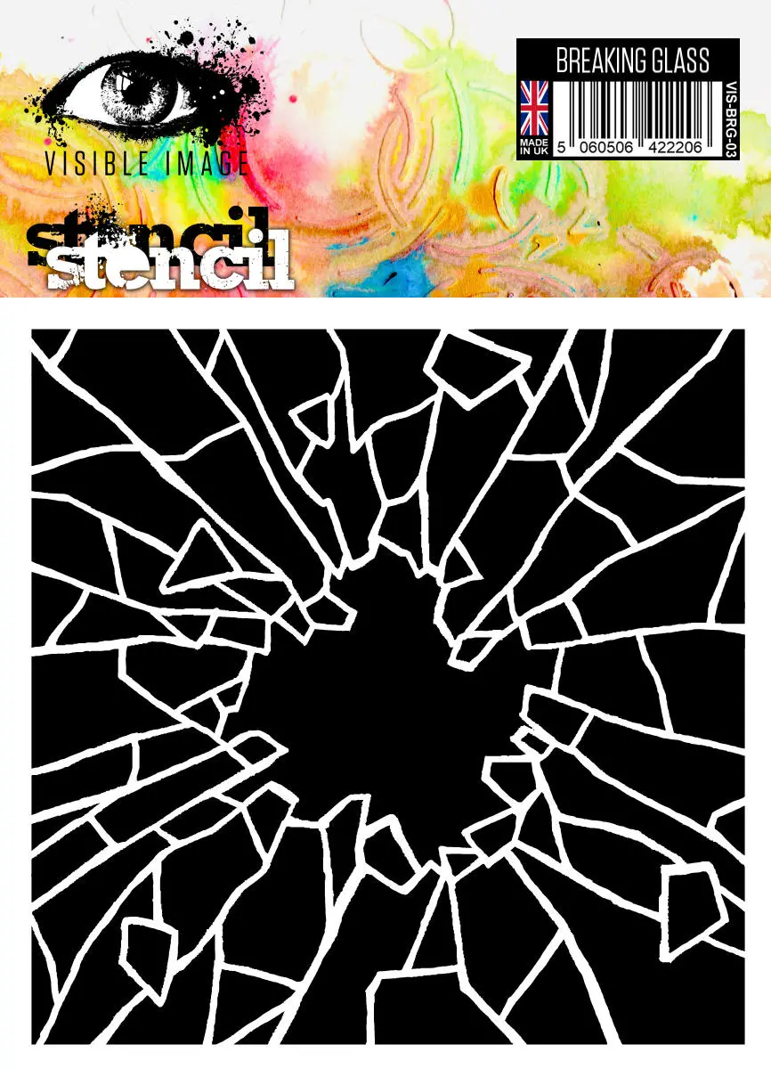 Visible Image Breaking Glass Stencil - 6 X 6 1