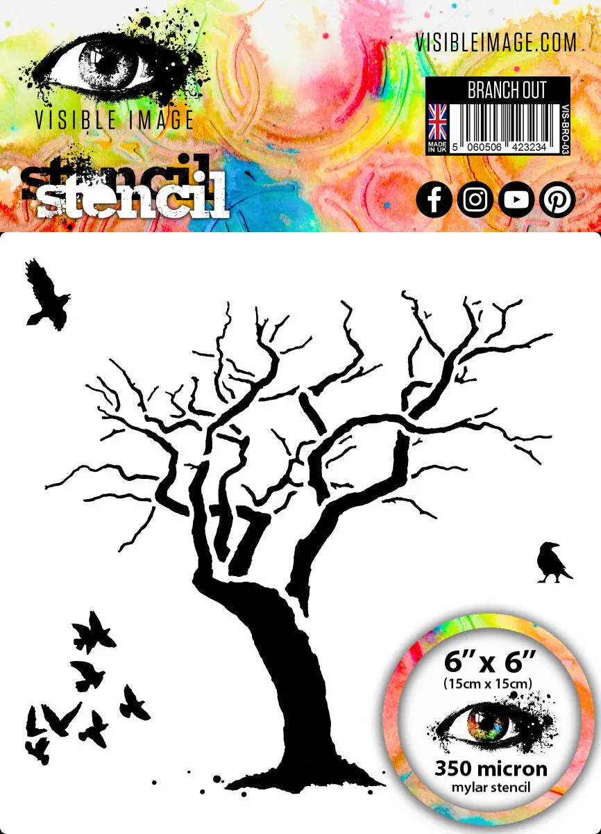 Visible Image Branch Out Stencil - 6 X 6 1