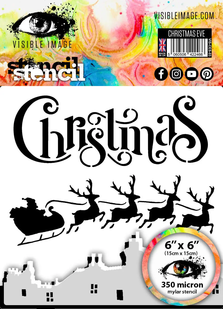Visible Image Christmas Eve Stencil - 6 X 6 1