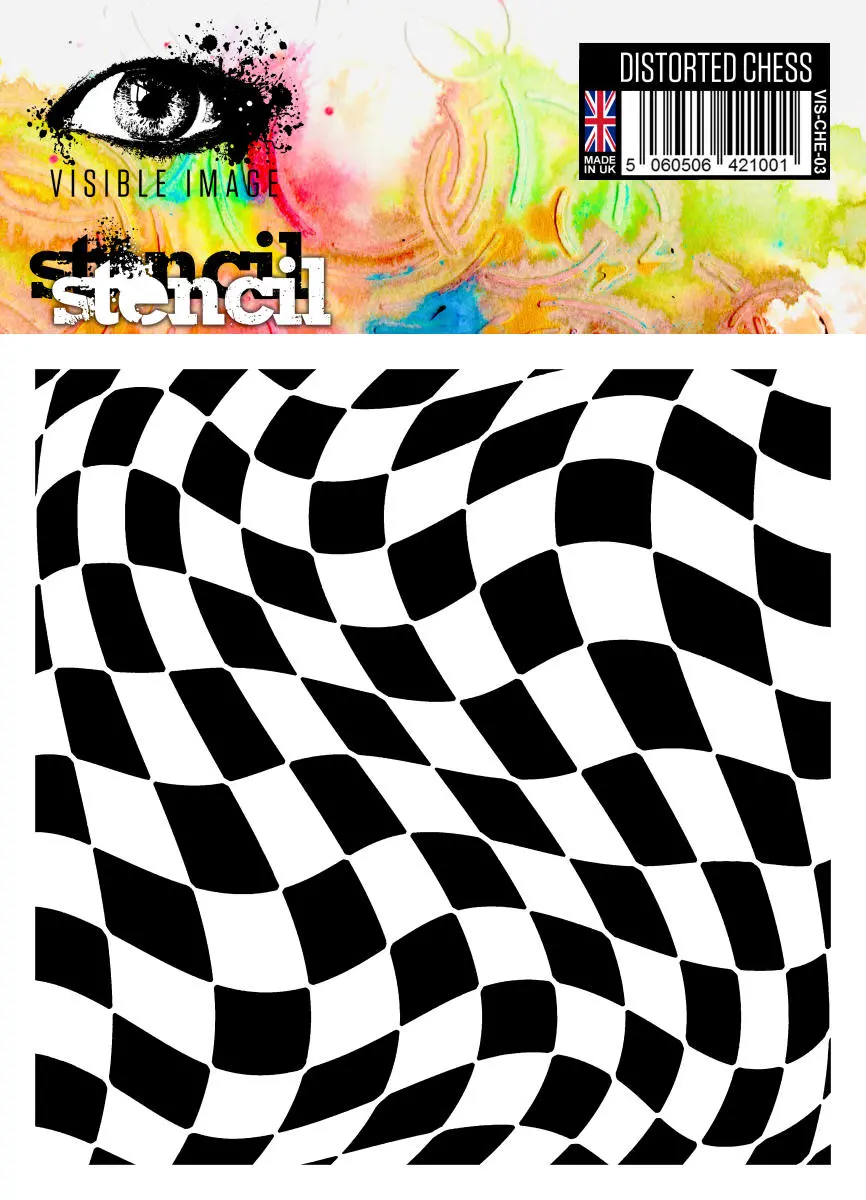 Visible Image Distorted Chess Stencil - 6 X 6 1