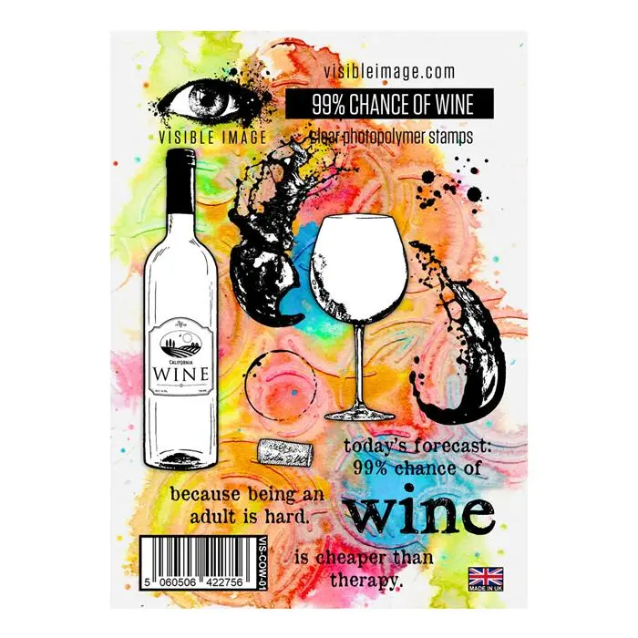 Visible Image 99% Chance Of Wine - A6 Stamp Set 1