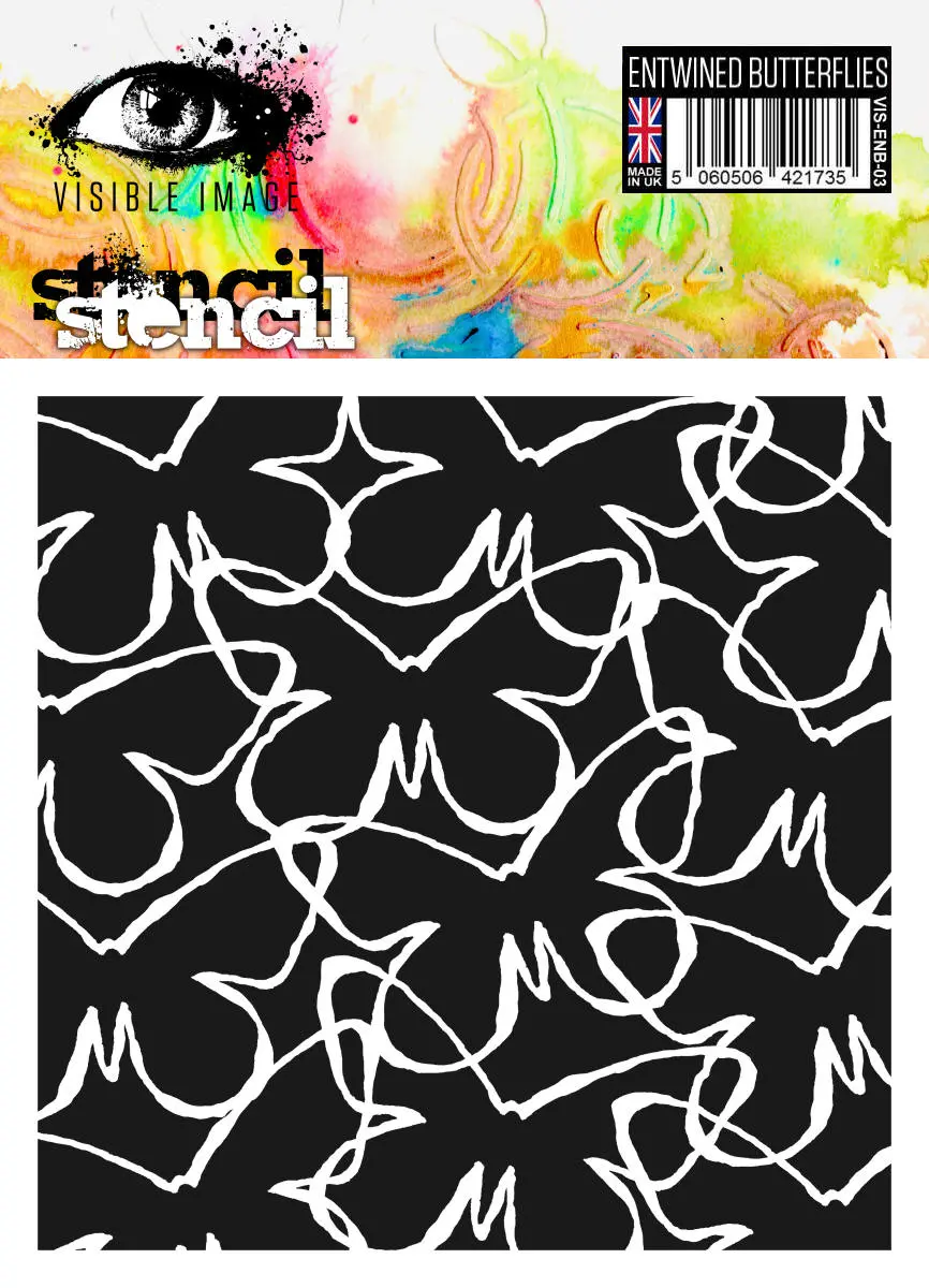 Visible Image Entwined Butterflies Stencil - 6 X 6 1