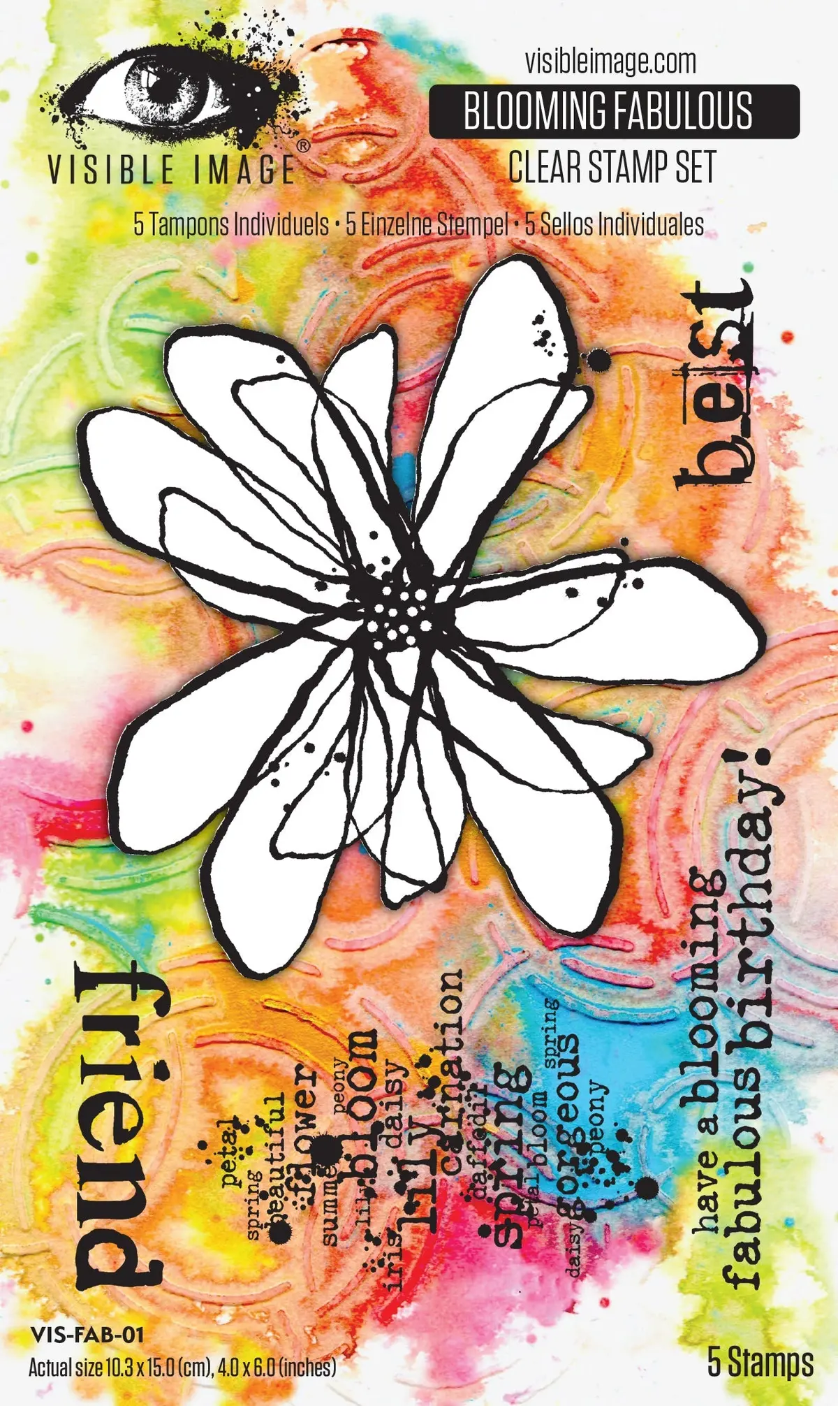 Visible Image Blooming Fabulous 4In X 6In Stamp Set 1