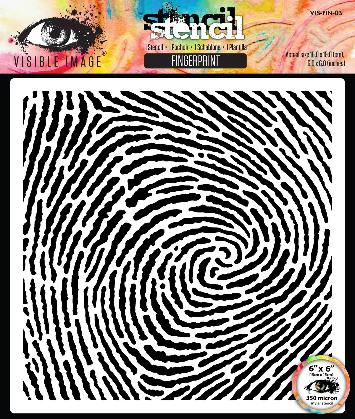 Visible Image Fingerprint 6In X 6In Stencil 1