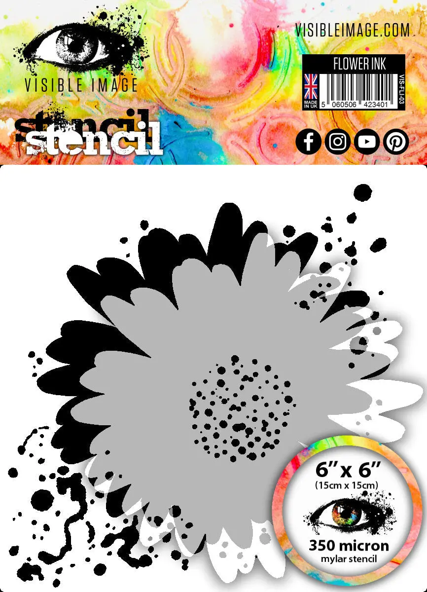 Visible Image Flower Ink Stencil - 6 X6 1