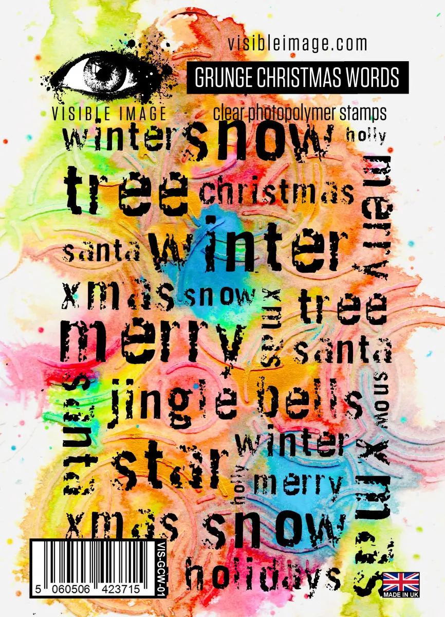 Visible Image Grunge Christmas Words - A6 Stamp Set 1