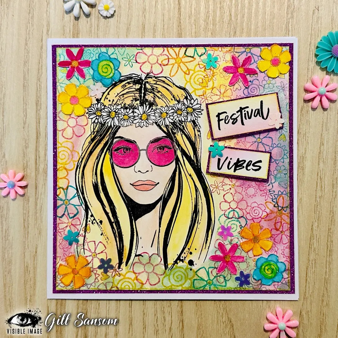 Visible Image Hippie Chick - A6 Stamp Set 2