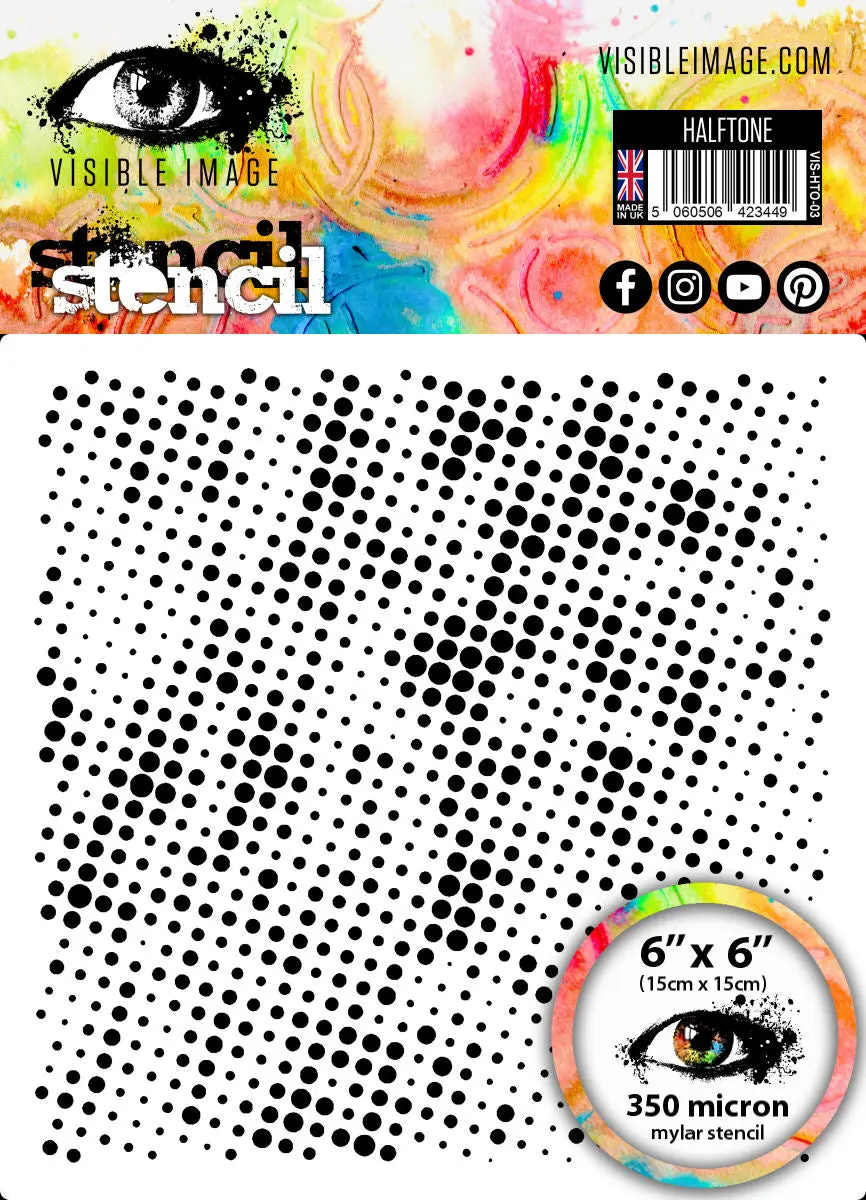 Visible Image Half Tone Stencil - 6 X 6 1