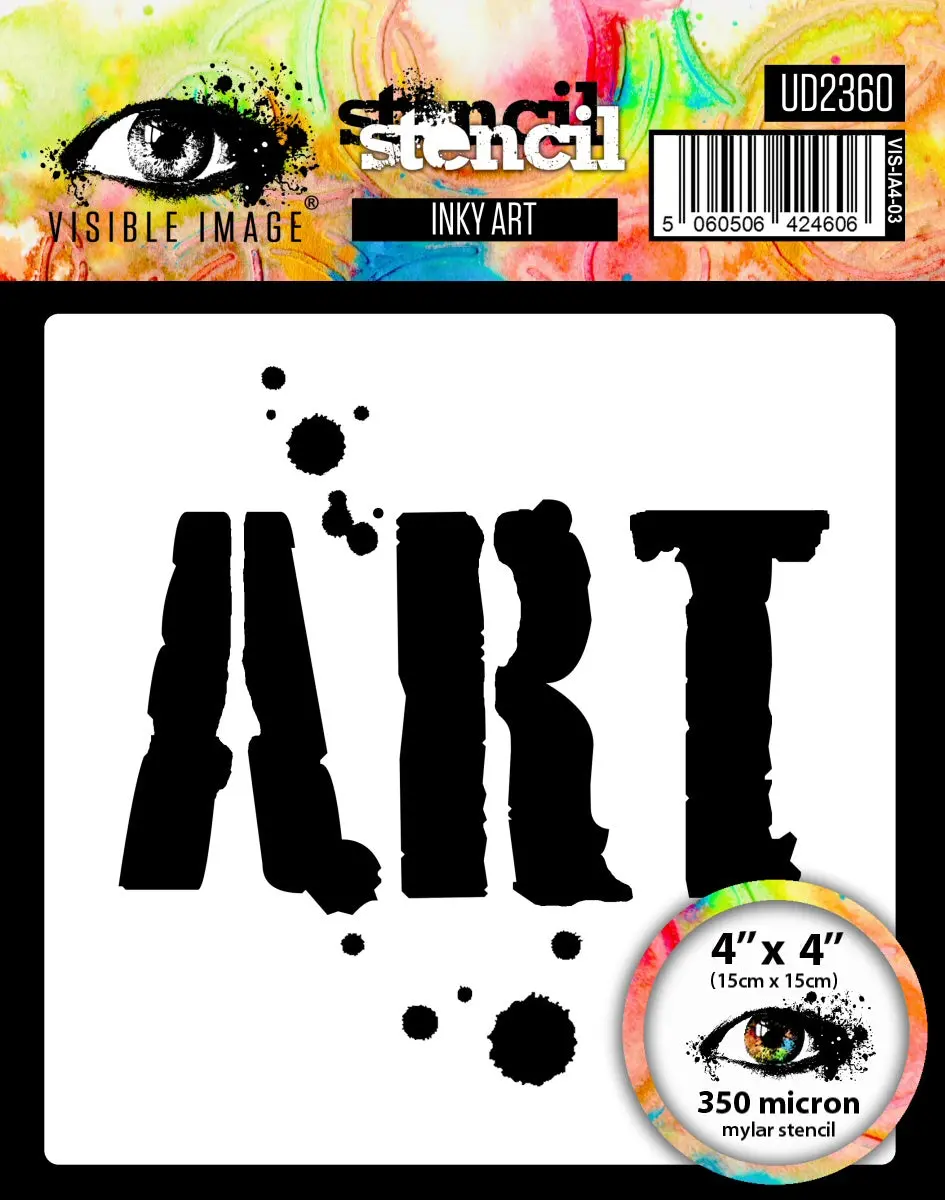 Visible Image Inky Art Stencil - 4 X 4 1