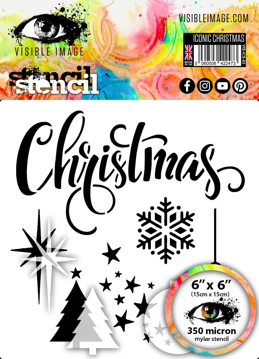 Visible Image Iconic Christmas Stencil - 6 X 6 1