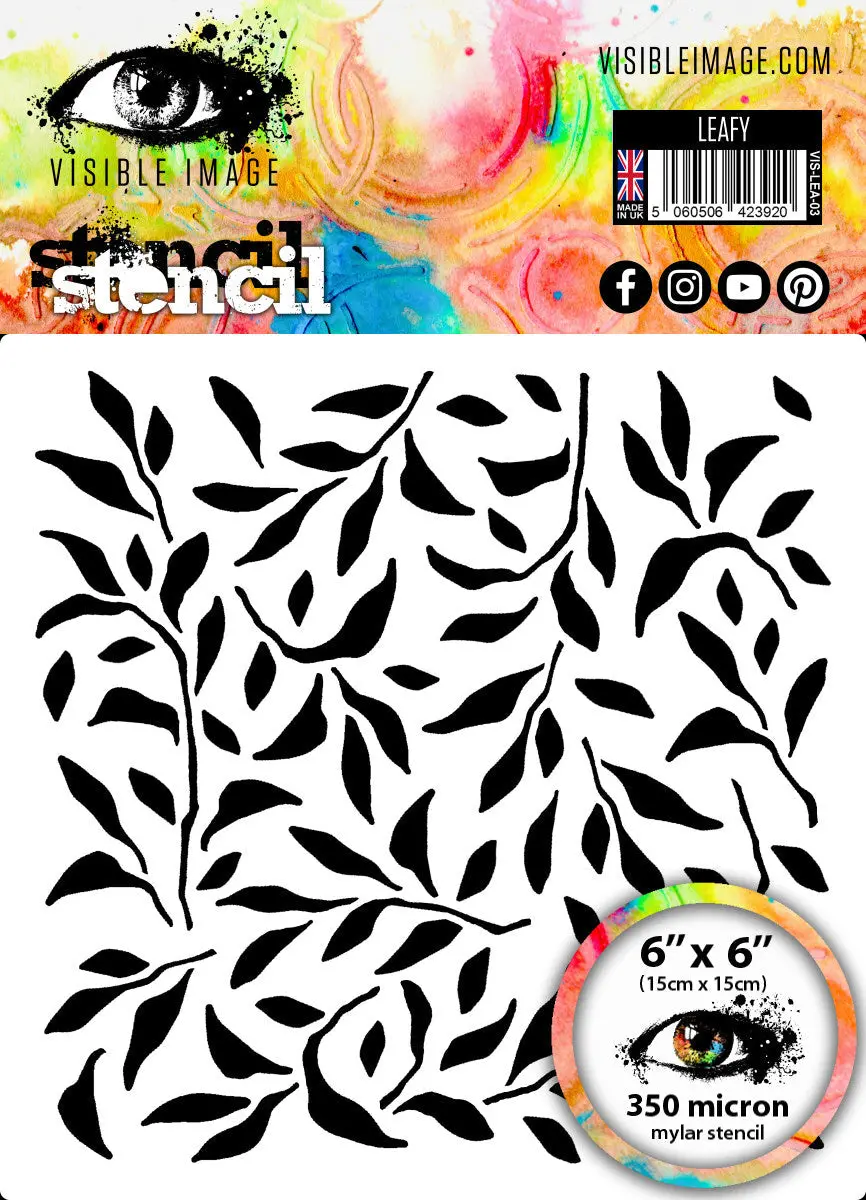 Visible Image Leafy Stencil - 6 X 6 1