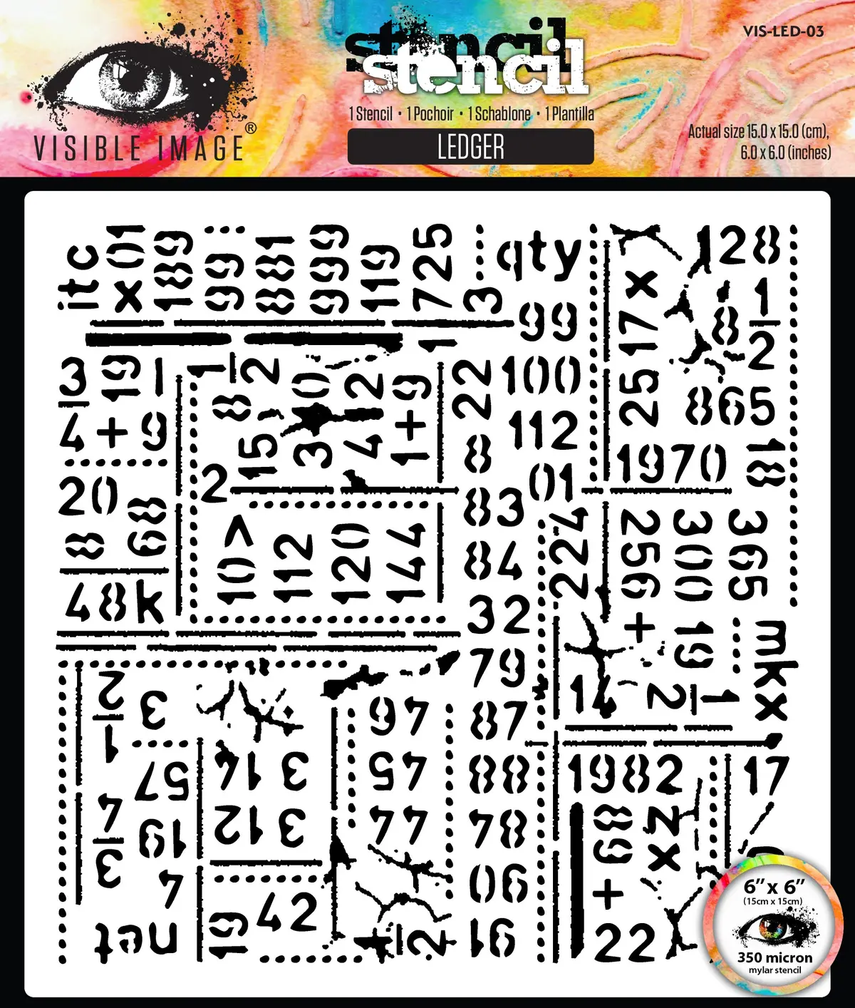Visible Image Ledger Stencil 6In X 6In Stencil 1