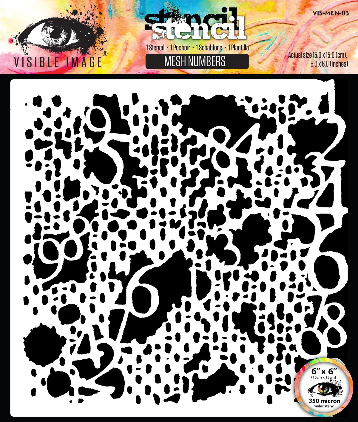 Visible Image Mesh Numbers 6In X 6In Stencil 1