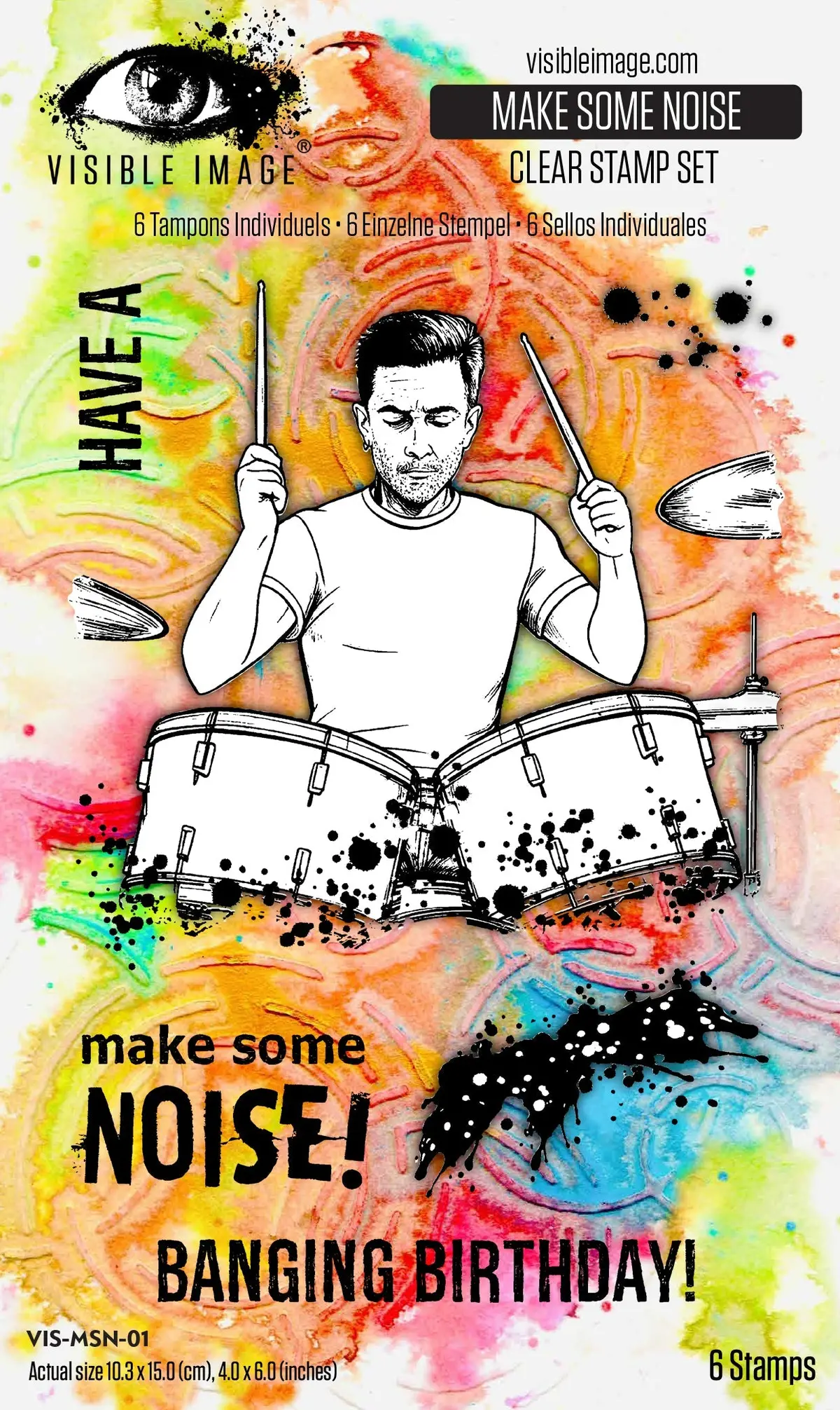 Visible Image Make Some Noise 4 In X 6 In Stamp Set 1