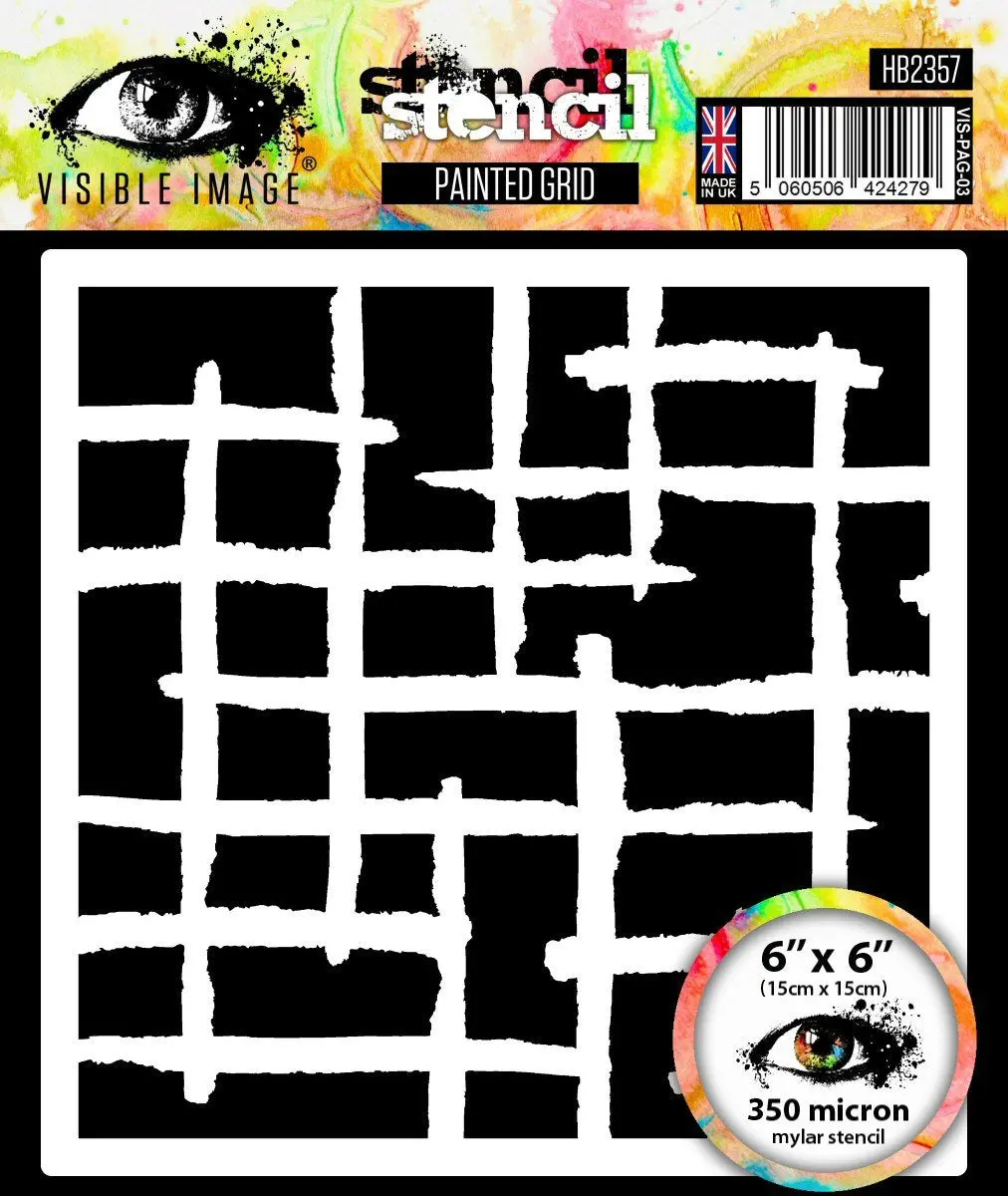 Visible Image Painted Grid Stencil - 6 X 6 1