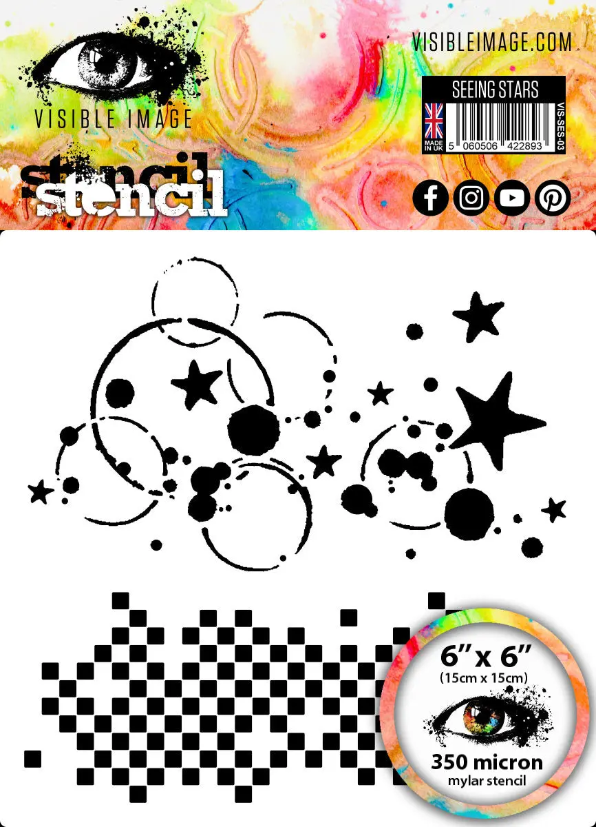 Visible Image Seeing Stars Stencil - 6 X 6 1