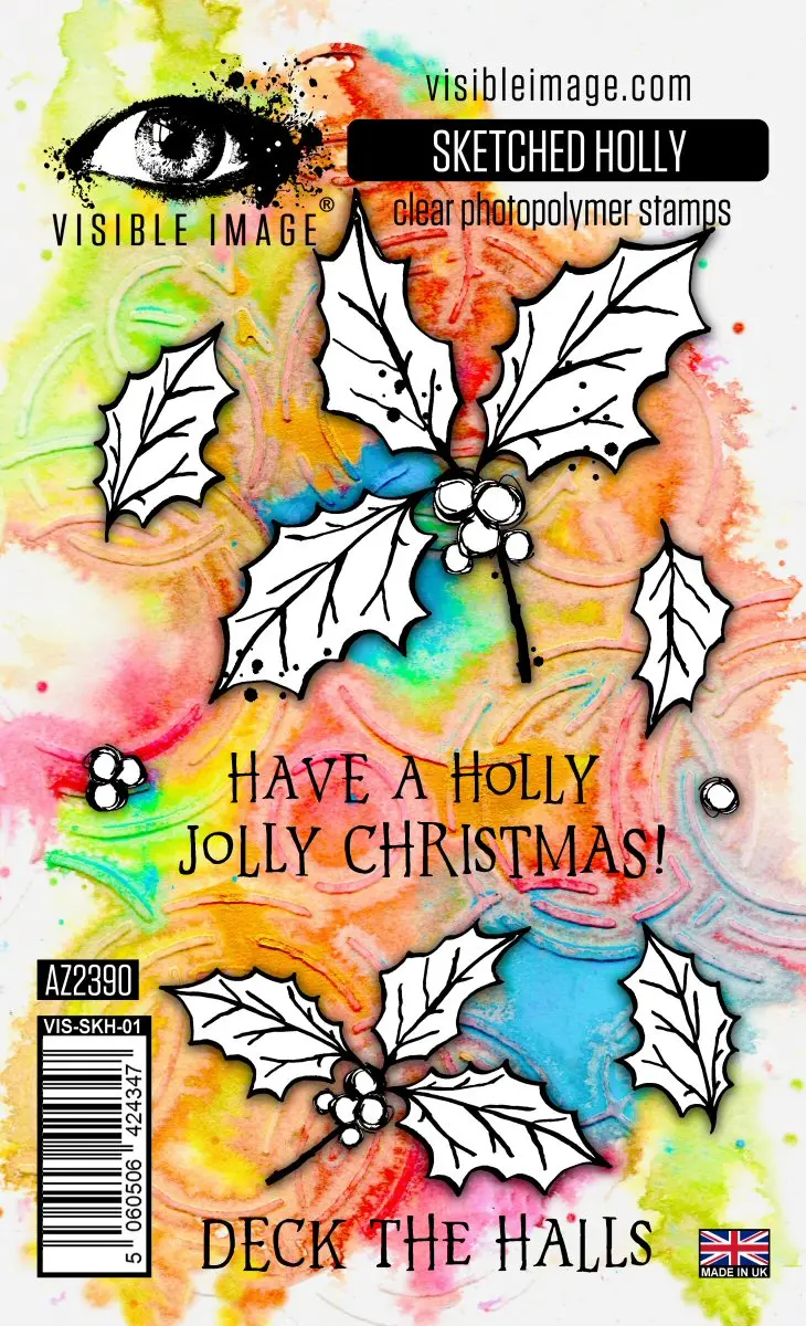 Visible Image Sketched Holly - A6 Stamp Set 1