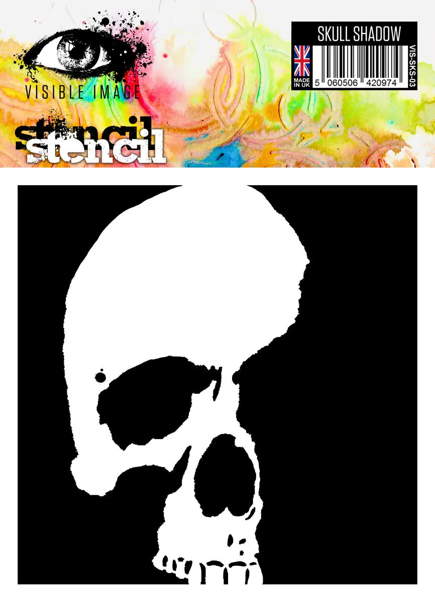 Visible Image Skull Shadow Stencil - 6 X 6 1