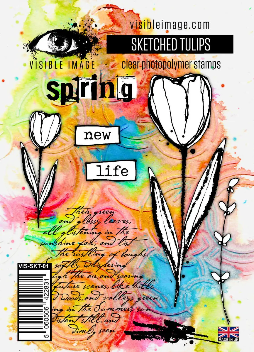 Visible Image Sketched Tulips - A6 Stamp Set 1
