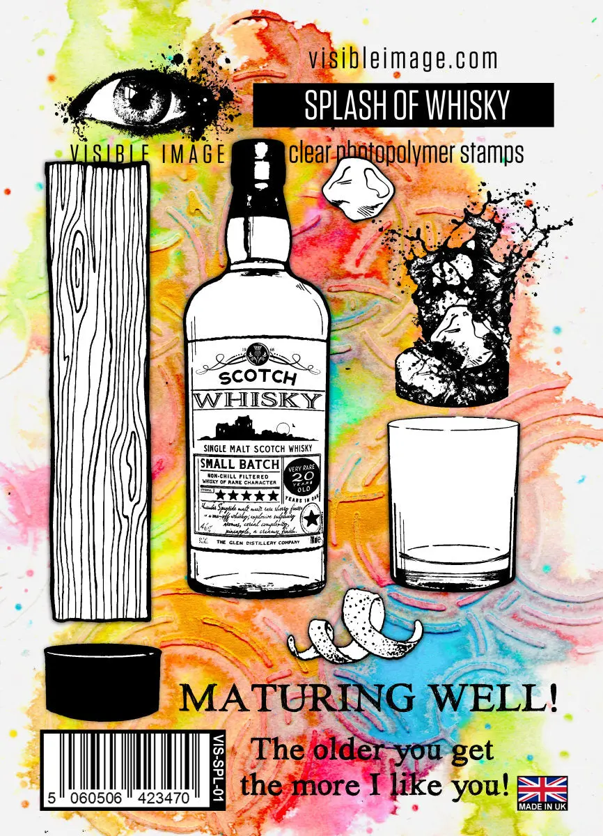 Visible Image Splash Of Whisky - A6 Stamp Set 1