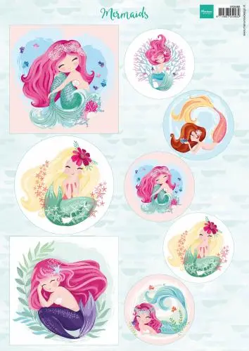 Mermaids A4 Cutting Sheet 1