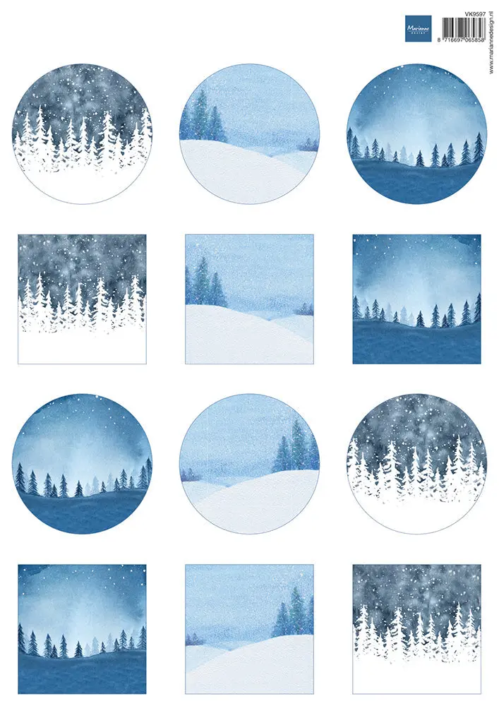 Marianne Design A4 Cutting Sheet - Winter Landscapes Mini's 1