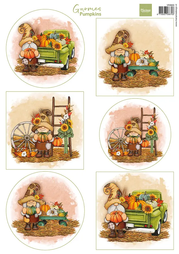 Marianne Design A4 Cutting Sheet - Gnomes - Pumpkins 1