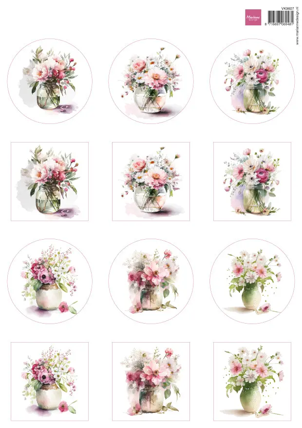 Marianne Design A4 Cutting Sheet - Flower Circles 1