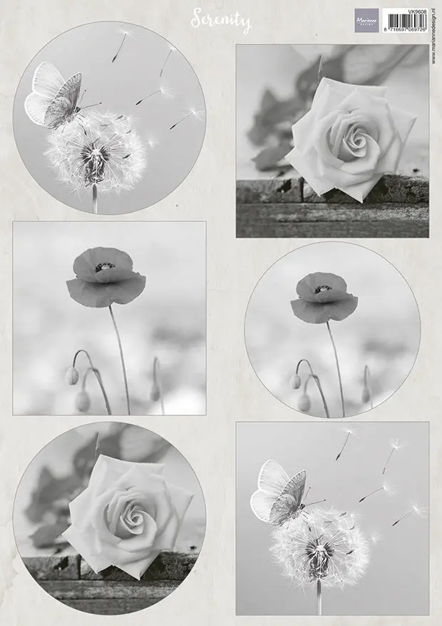 Marianne Design A4 Cutting Sheet - Serenity Flowers 1
