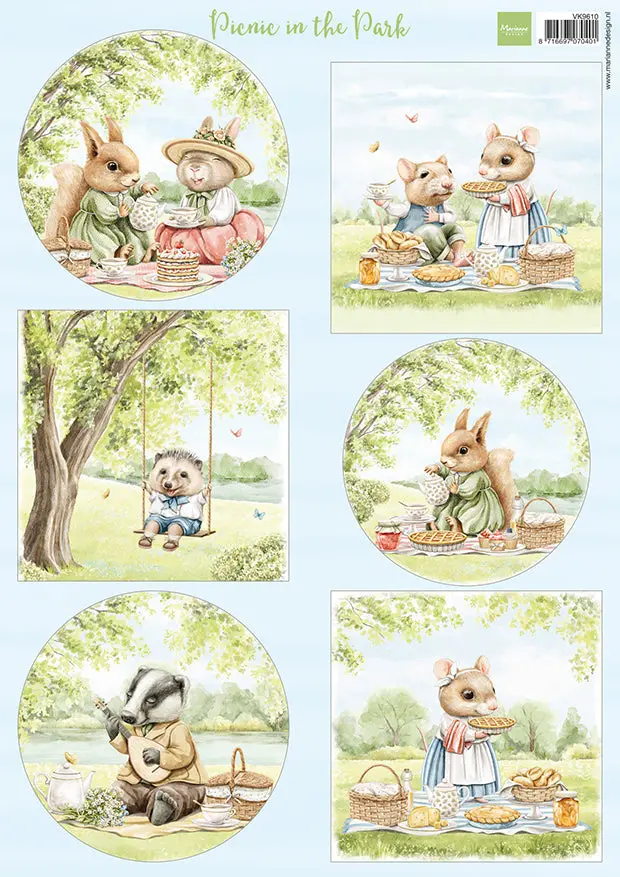 Marianne Design A4 Cutting Sheet - Picnic In The Park 1