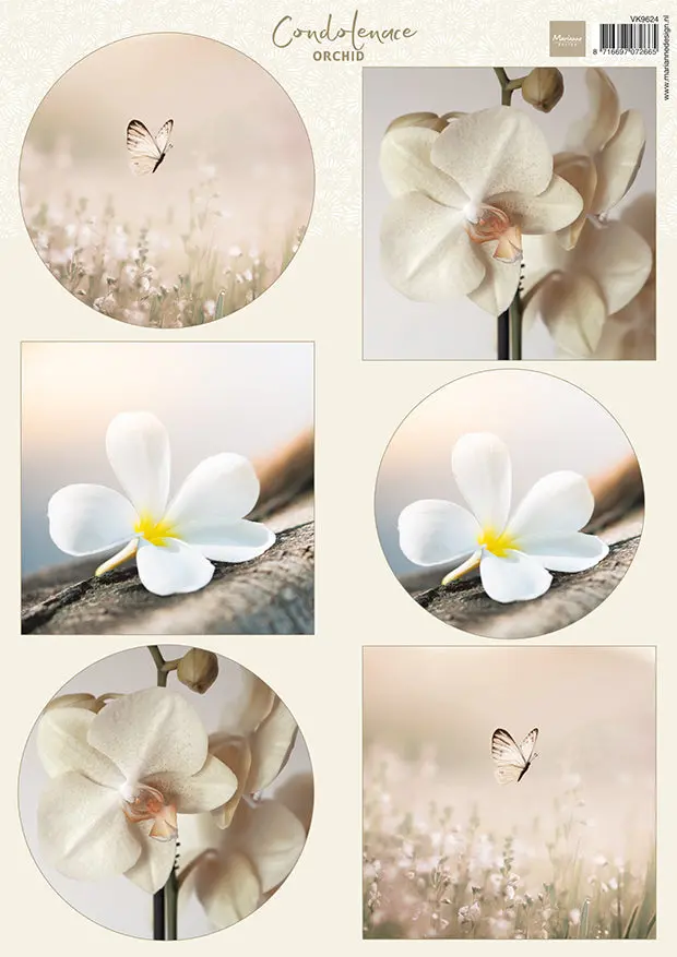 Marianne Design A4 Cutting Sheet - Condolence - Orchid 1