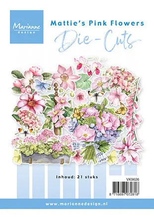 Marianne Design A6 Die Cuts - Mattie's Pink Flowers 1