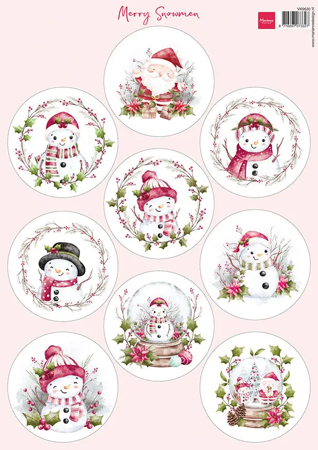 Marianne Design A4 Cutting Sheet - Merry Snowmen 1