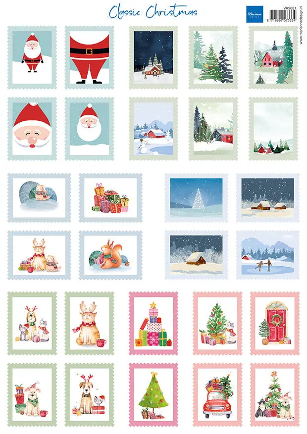 Marianne Design A4 Cutting Sheet - Stamps - Classic Christmas 1