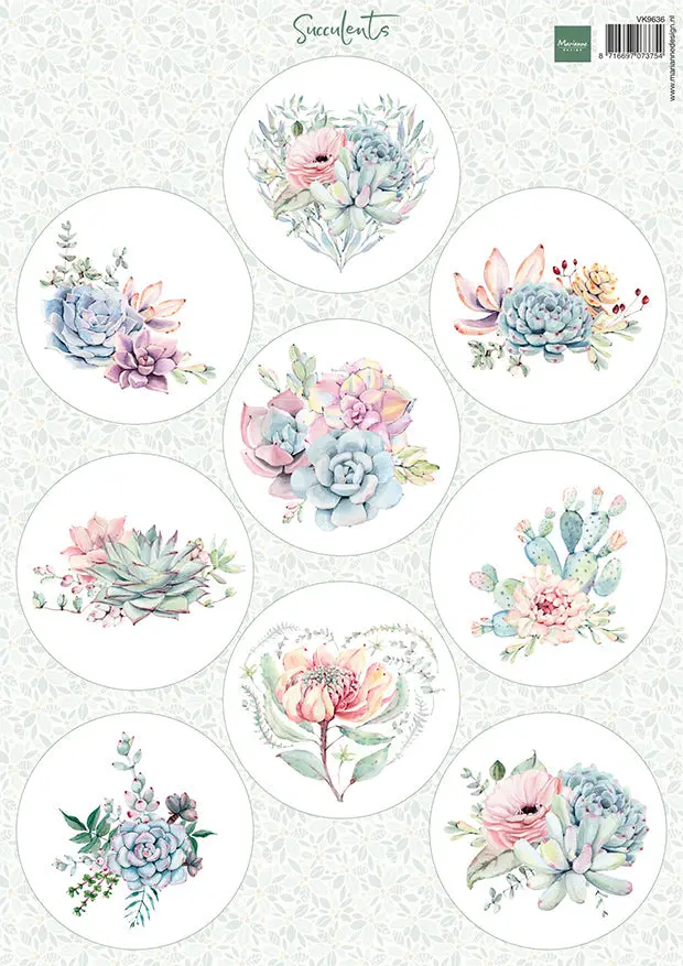 Marianne Design Succulents - Cutting Sheet 1