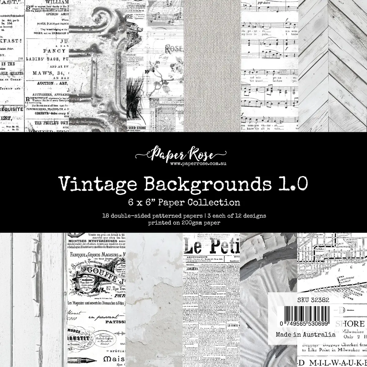Vintage Backgrounds 1.0 6X6 Paper Collection 32382 1