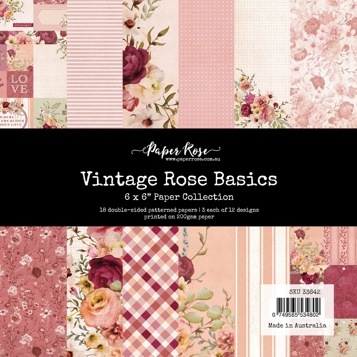 Vintage Rose Basics 6X6 Paper Collection 33642 1