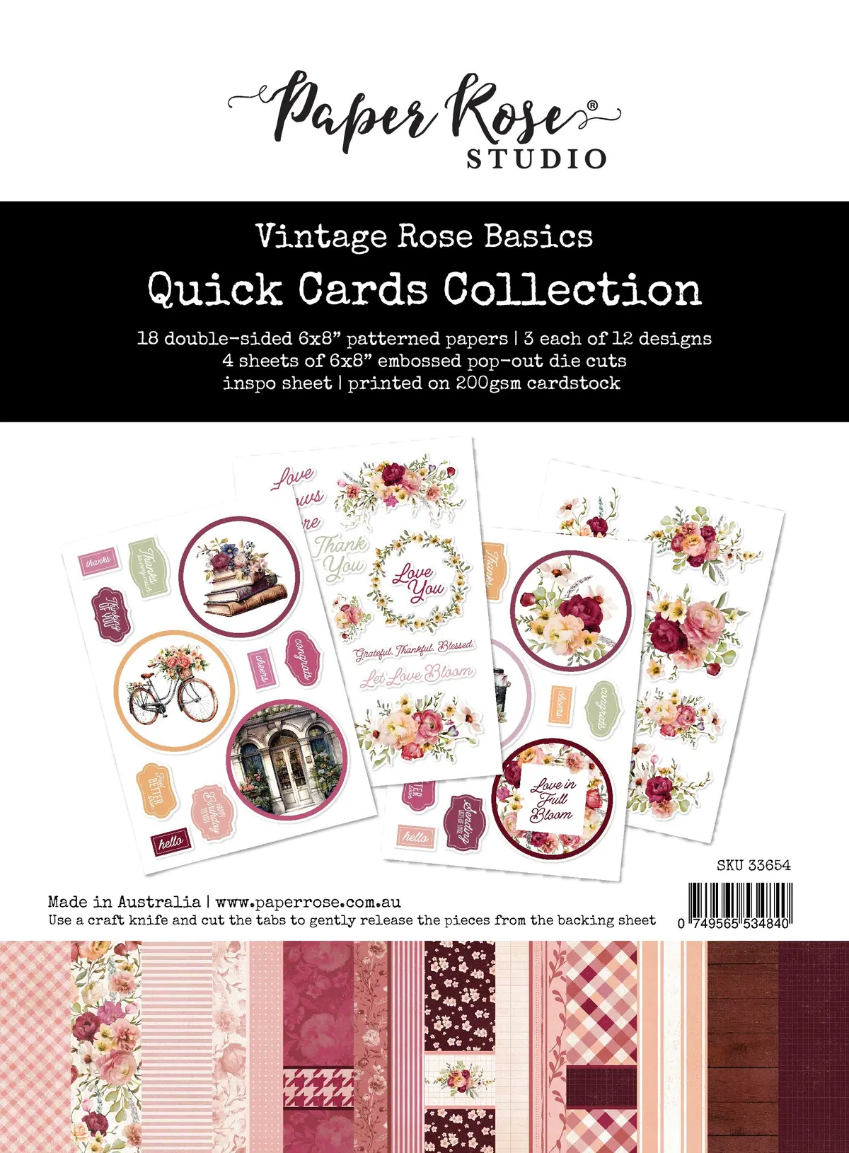Vintage Rose Basics Quick Cards Kit 33654 1