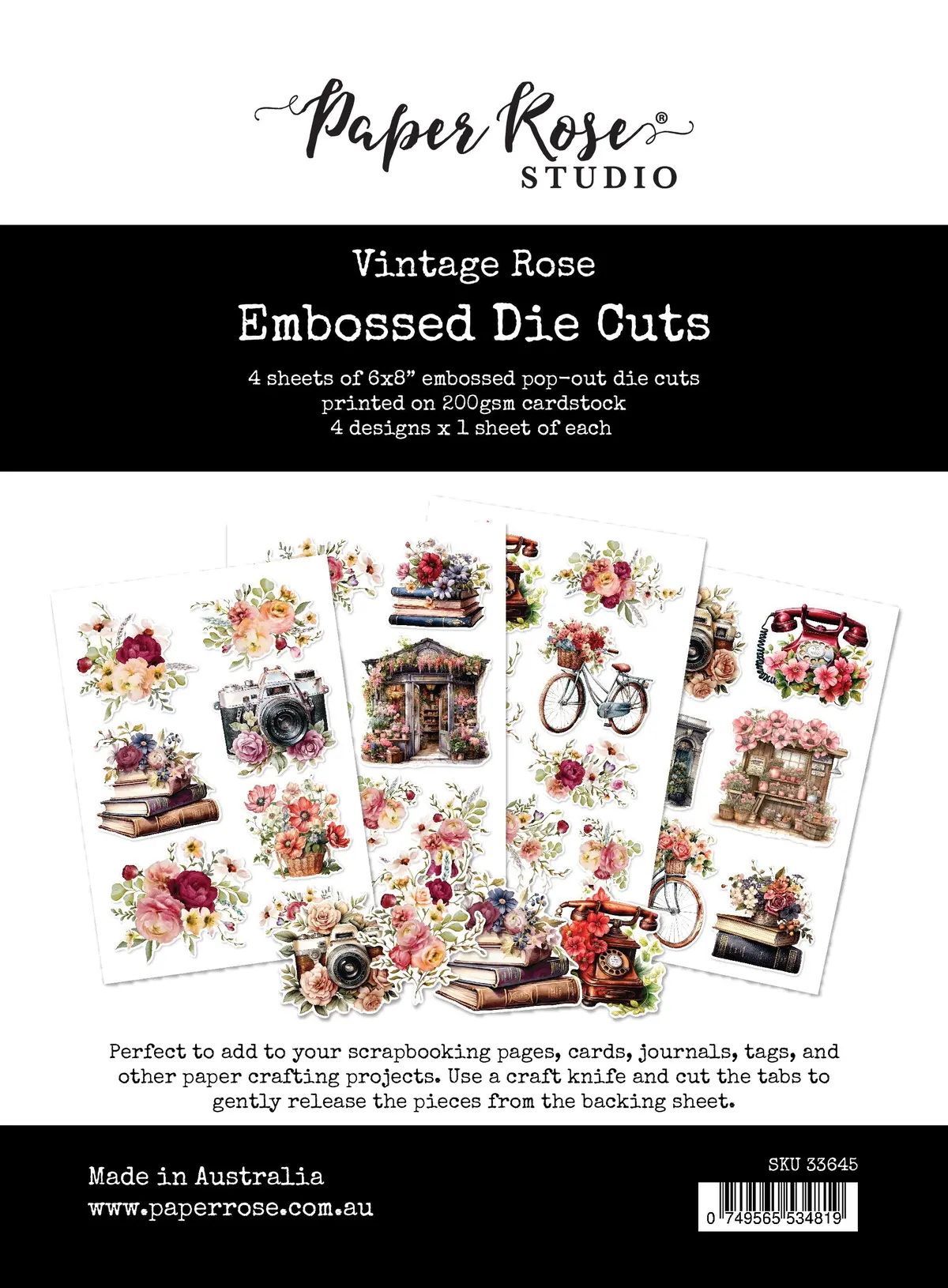 Vintage Rose Embossed Die Cuts 33645 1