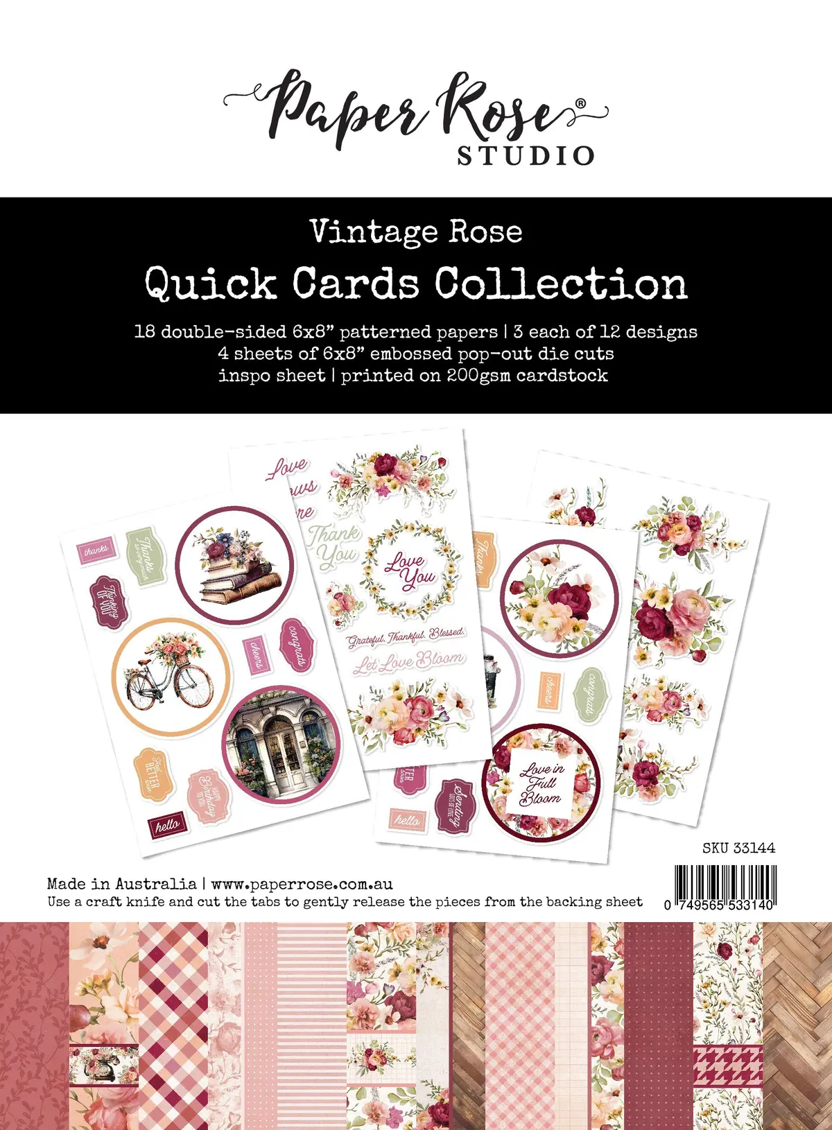 Vintage Rose Quick Cards Kit 33144 1
