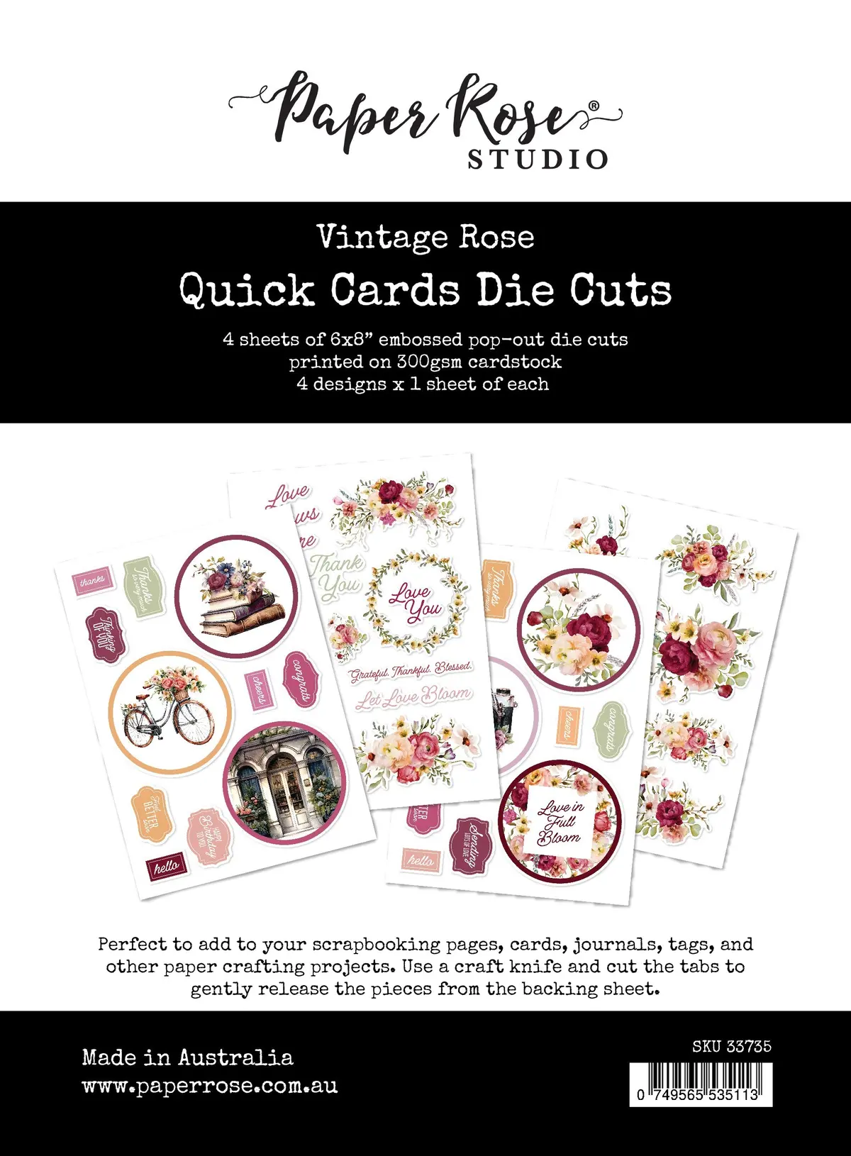 Vintage Rose Quick Cards Die Cuts 33735 1
